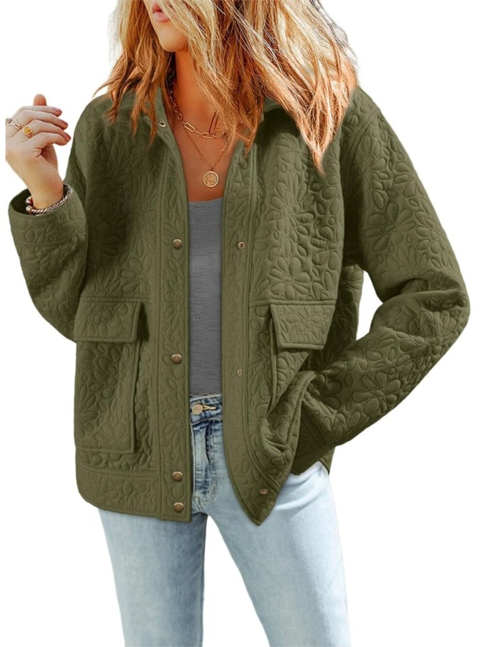 Casual Jackets for Women Warm Winter Long Sleeve Jacquard Coats
